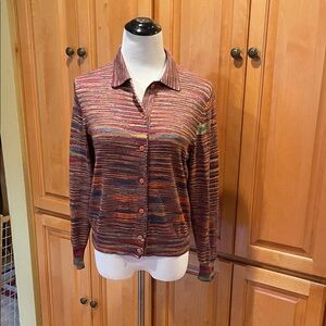 Vintage Vibe Missoni for Neiman-Marcus Colorful Knit Striped Cardigan